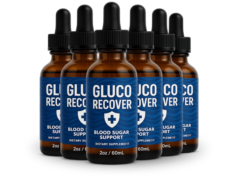 Gluco Recover six-bottle kit, official product photo